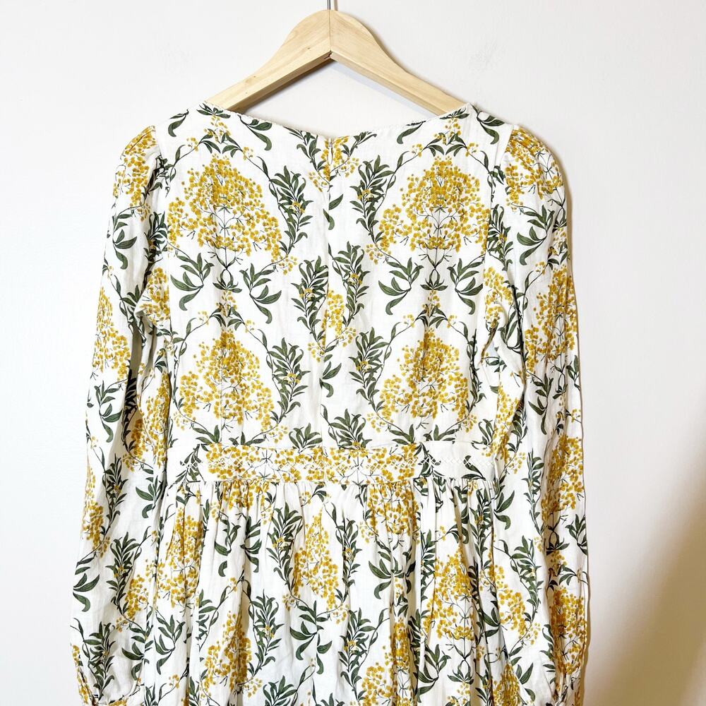 Agua by Agua Bendita Curuba Floral-Print Linen Mini Dress Sz Med - Picture 7 of 13
